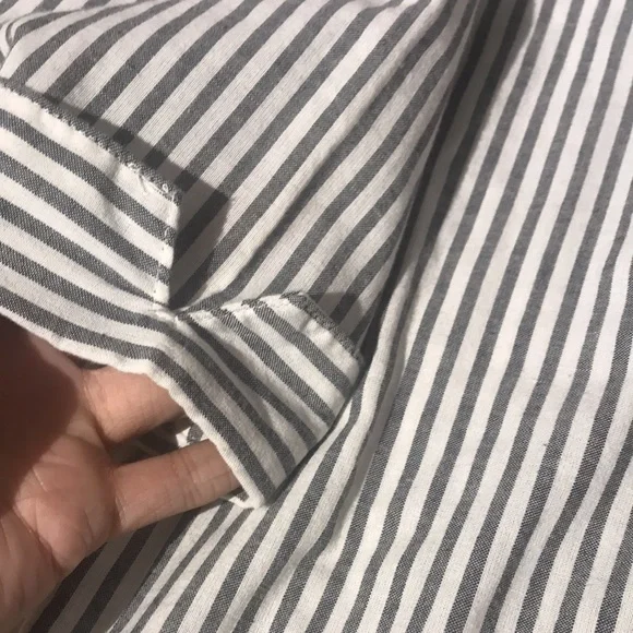 Blair vintage inspired embroidered flowers cottagecore womens striped shirt XL - Picture 3 of 7